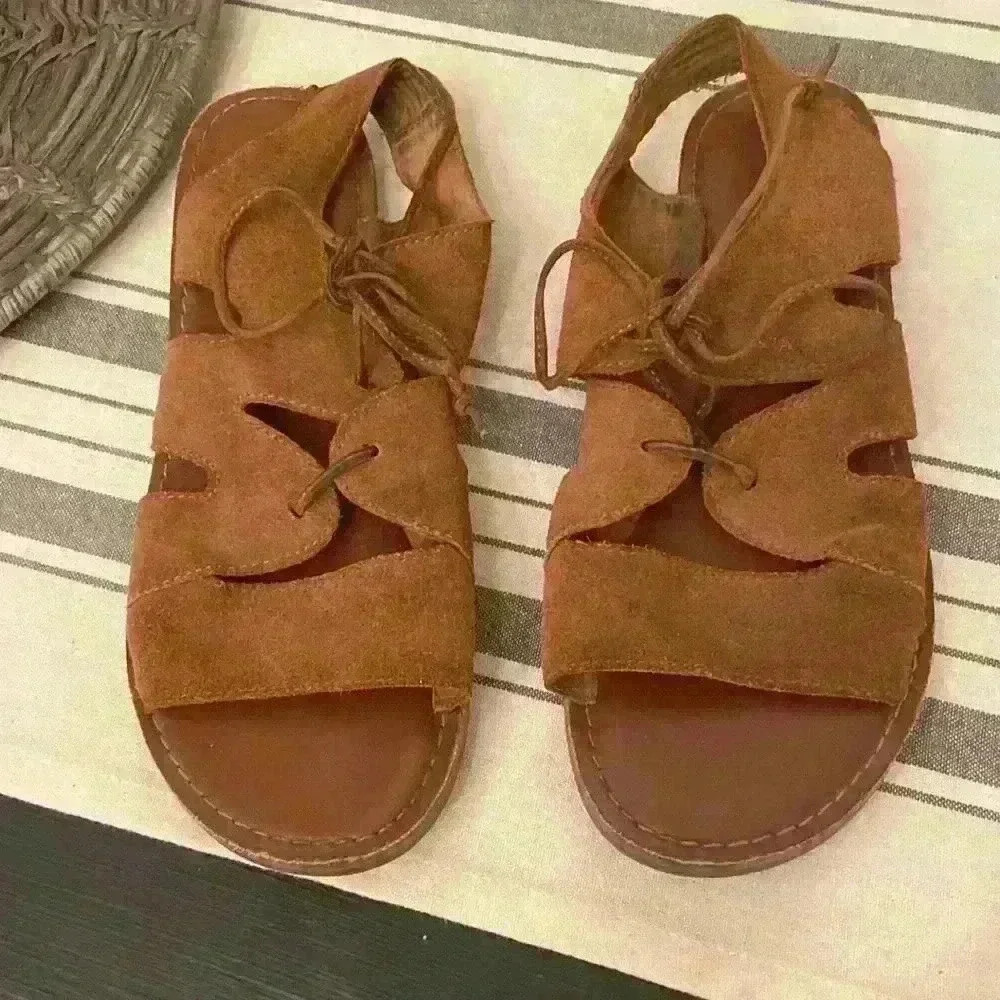 Tom’s Size 7 Brown Suede Gladiator Strappy Women’s Sandals